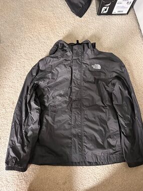 The North Face DryVent Boys Hooded Windbreaker Jacket Gray 10-12